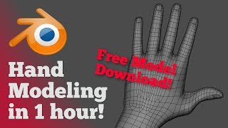 1h Hand Modeling in Blender    Timelapse   Free Model Download