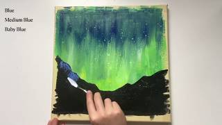 painting mountain easy lights acrylic snowy northern landscape range