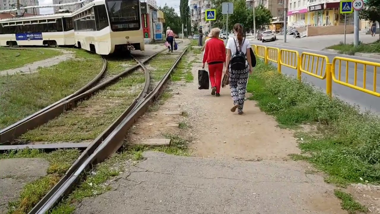 Саратов Городской транспорт обзор города лето 2022. Лето июль.