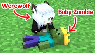 Monster School : BABY ZOMBIE PRINCE and Werewolf - Minecraft Animation