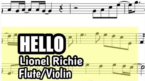 Hello Lionel Richie Flute Violin Sheet Music Backing Track Play Along Partitura