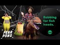 Best Friends Play Halloween Fear Pong: Cowgirl vs Teletubby | O-Cut-ober