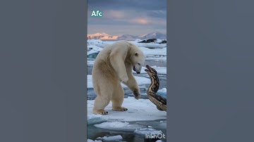 Pollar bear #vs python fight #animals #wildlife #nature #python#bear #shorts