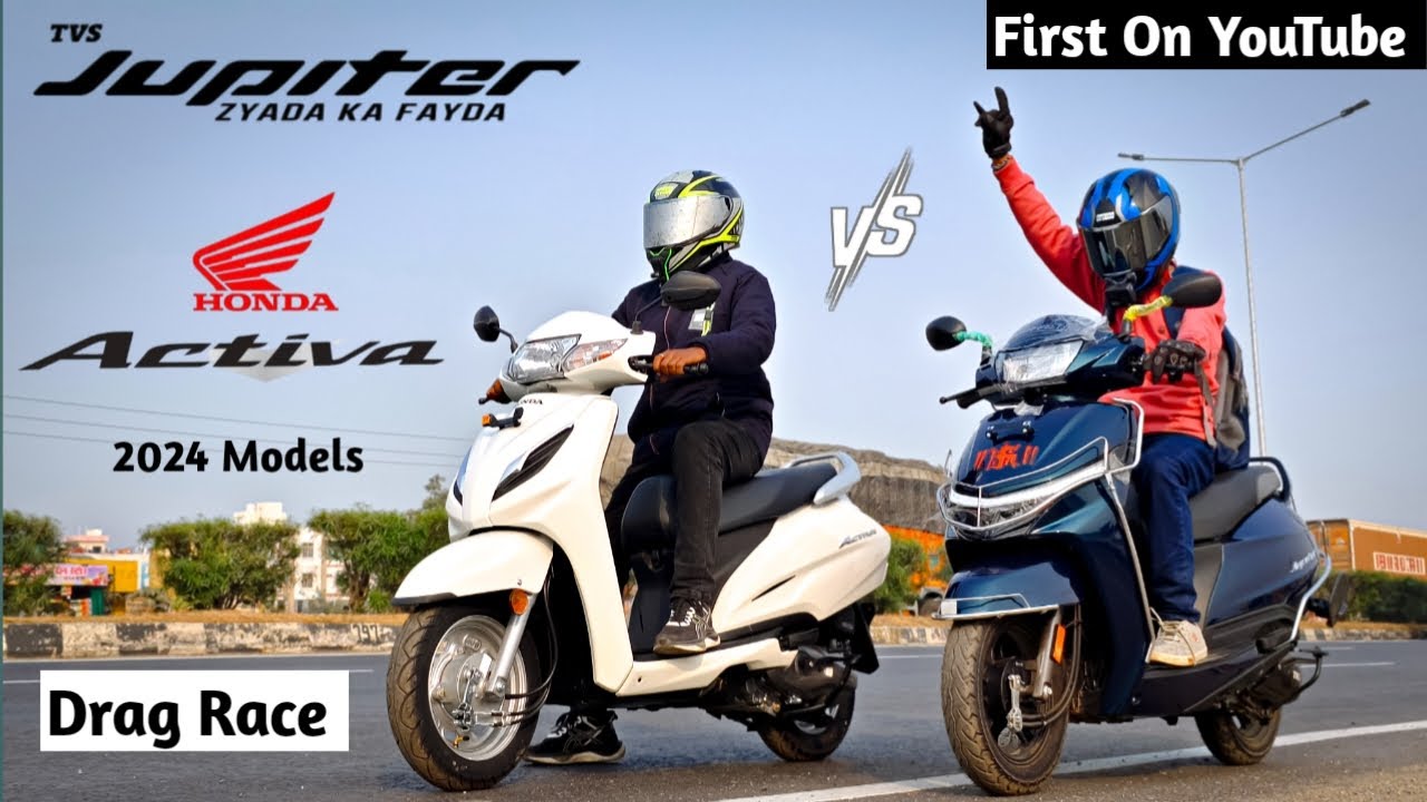 TVS Jupiter 110cc Vs Honda Activa 110cc 2024 Drag Race | First On Youtube