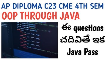 ap diploma C23 cme oop through java important questions| diploma java important questions|
