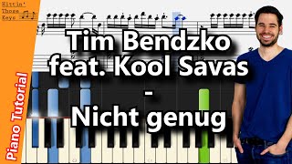 Tim Bendzko feat. Kool Savas - Nicht genug | Piano Tutorial | German