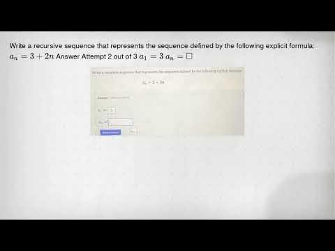 Write a recursive sequence that represents the sequence defined by the ...