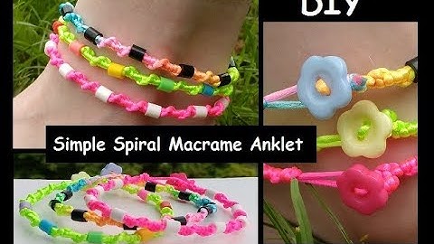 Simple Spiral Beaded Macrame Anklet [Ankle Bracelet] Tutorial