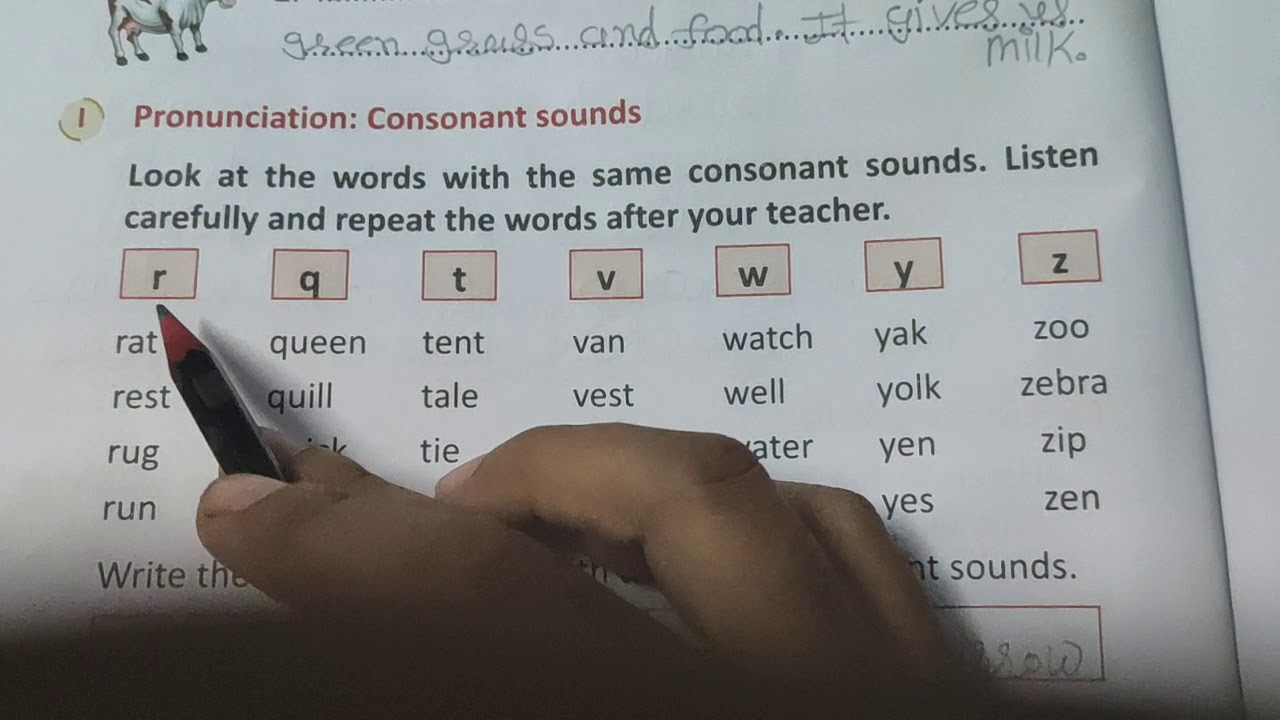 Englishstd 1st ch 3 Rover and PepperPronunciation Consonant sounds