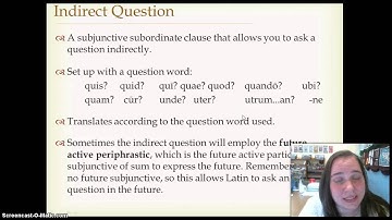 Ch. 30: Perfect/Pluperfect Subjunctive/Indirect Question