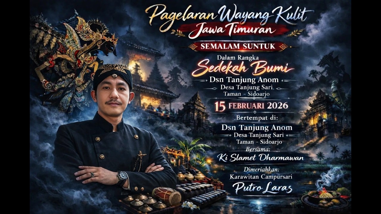 LIVE PAGELARAN WAYANG KULIT KI  DALANG SLAMET DHARMAWAN