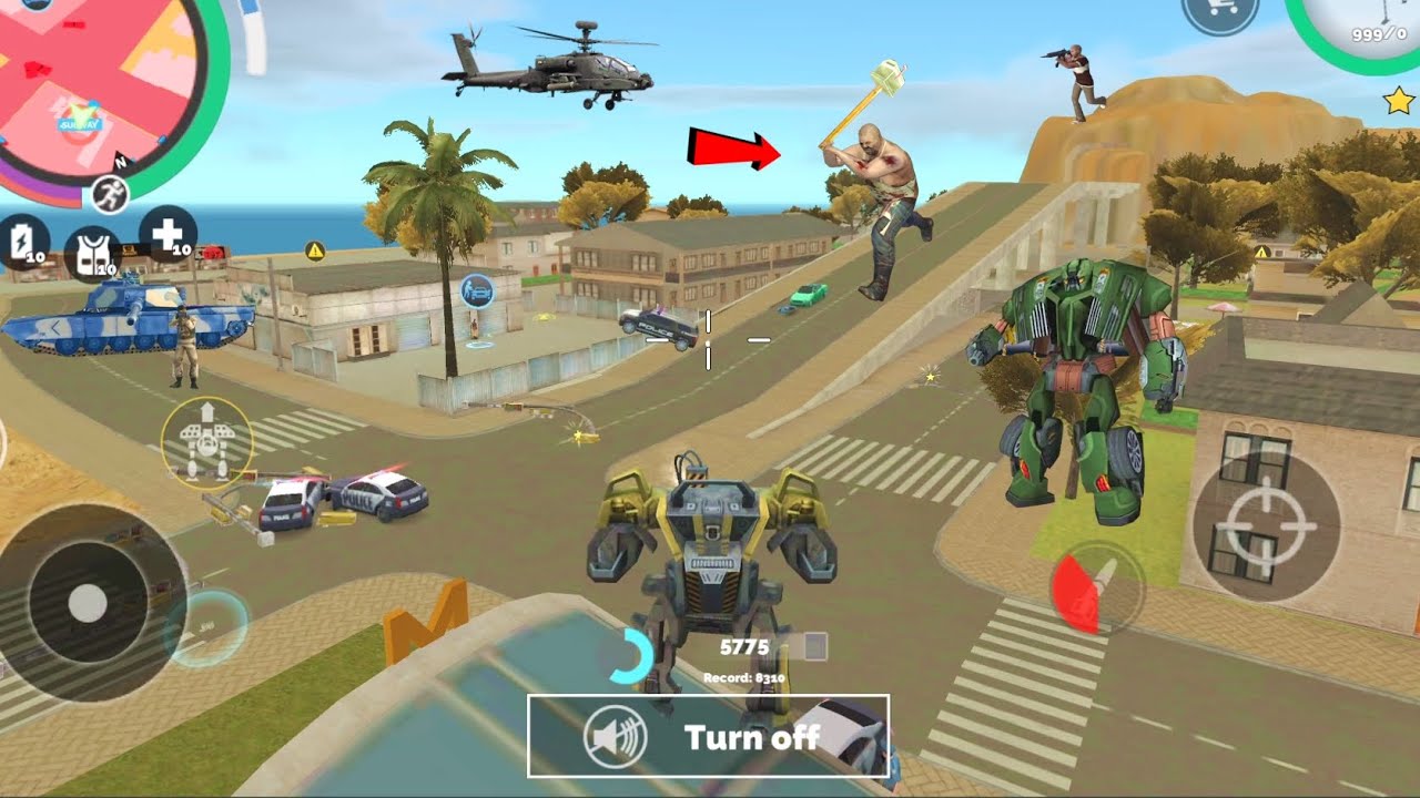 Vegas Crime Simulator (BD 100 Ground Assault Machine Fight Police Car) Bridge - Android Gameplay HD