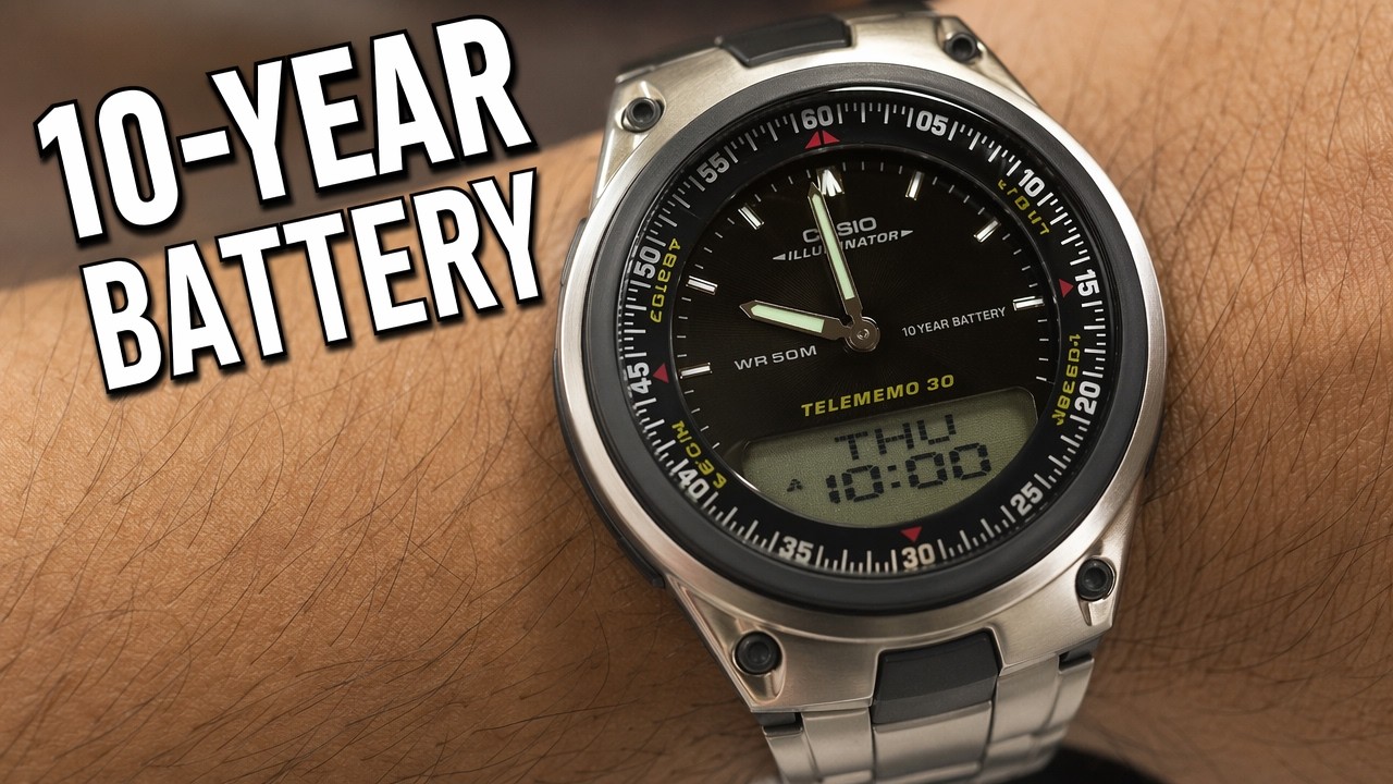 Casio AW80D-7AV, Telememo 30 Watch, 10 Year Battery, 3 Alarms, World Time, NEW Unboxing Casio World Time 30 Telememo Watch AW80D-7AV - YouTube main image 2
