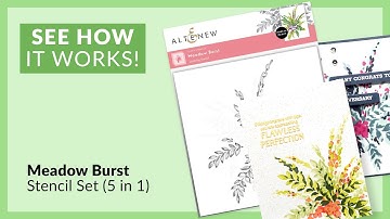 How to Layer All 5 Layers of Meadow Burst Stencil Set for Cardmaking!