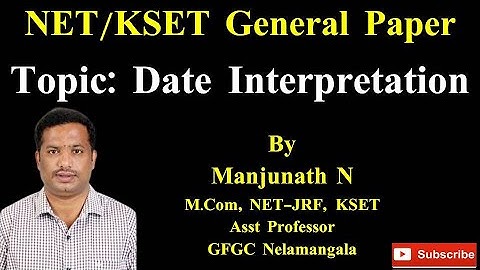 KSET 2025 | Paper 1 | Unit 8 | Date Interpretation | Manjunath N