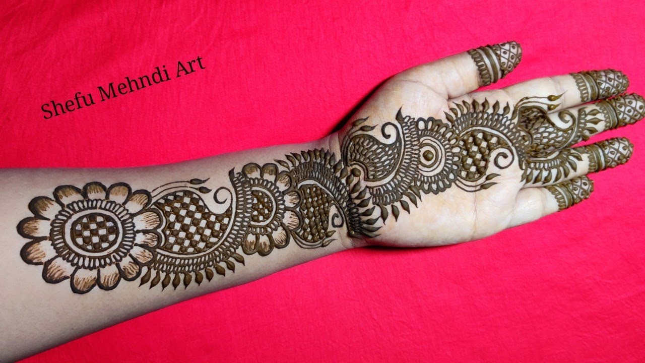 Simple full hand arabic mehndi design 2020 - YouTube