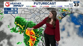 Another round of storms will impact your Saturday