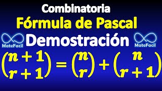 Fórmula de Pascal: DEMOSTRACIÓN (coeficientes binomiales)