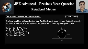 A sphere is rolling without slipping on a fixed horizontal plane surface  In the figure, A is