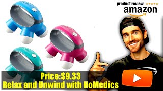 Buy HoMedics, Quatro Mini Hand-Held Massager with Hand Grip, Battery Operated Vibration Massage, 4