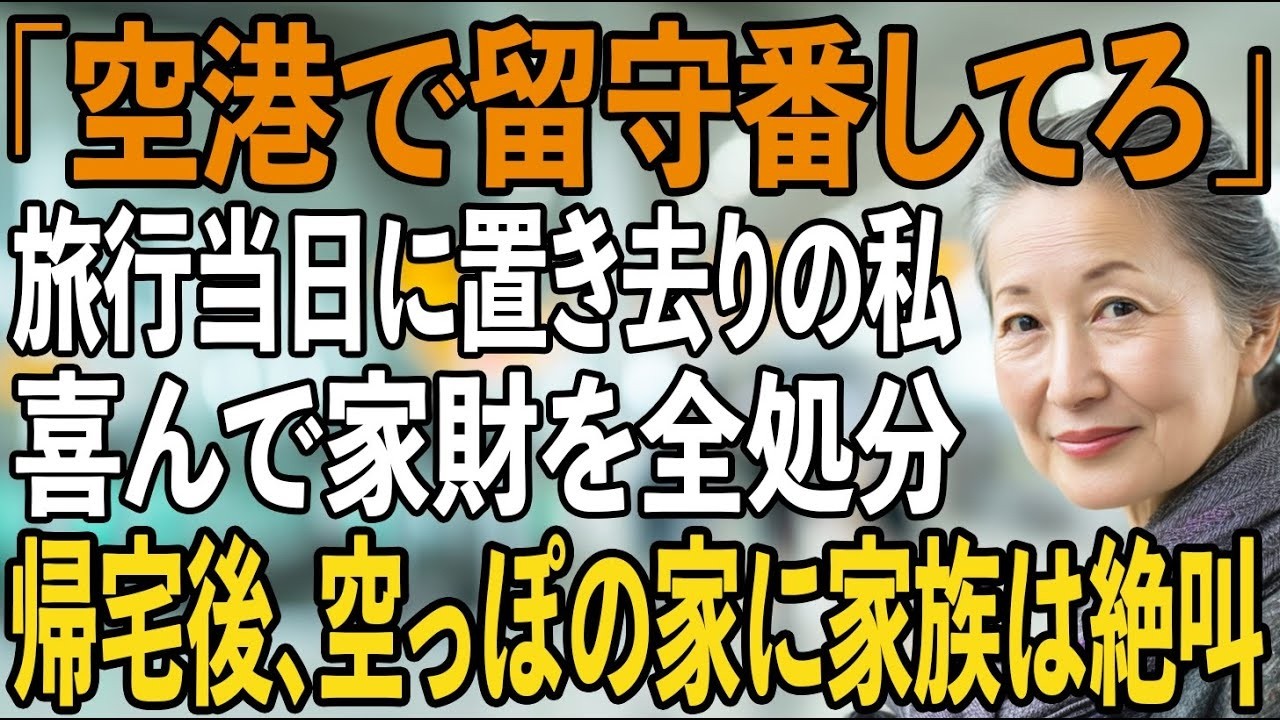 「他人は空港で待ってろ」旅行当日に私を他人扱いで置き去りにする息子夫婦。私が喜んで家財全てを売却すると→帰宅後、”空っぽの家”に2人は絶句【シニアライフ】【60代以上の方へ】