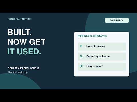 Your Tax Tracker Is Built. Will Anyone Use It? | Workshop 6