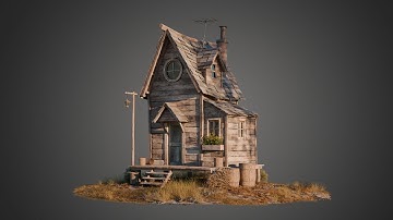 Creating a Stylized Wooden House in Blender 4.5 | Timelapse