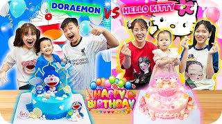 Thử Thách Tổ Chức Sinh Nhật Theo Màu Doraemon Vs Hello Kitty ♥ Min Min TV Minh Khoa