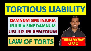 Tortious Liability | Civil Wrong+Causing Injury+Remedy (Damnum Sine Injuria / Injuria Sine Damnum)