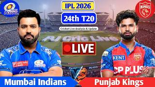 Mi Vs Pbks 24th T20  Match Score   Score Analysis U0026 Commentary  Ipl 2026 Cricket Match