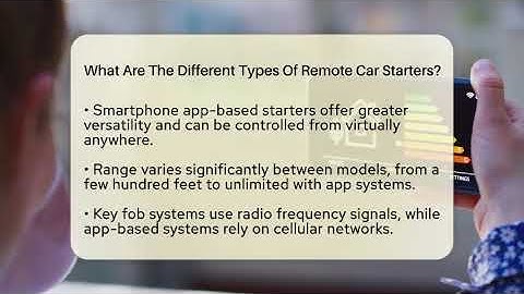 What Are The Different Types Of Remote Car Starters? - Talking Tech Trends
