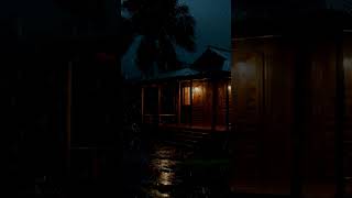 #shorts ⛈️ Heavy Rain on Wooden Cabin in Dark Forest | Rain Sounds for Sleep