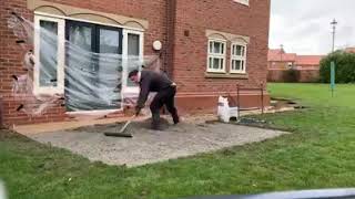 Timelapse of pattern imprinted concrete job we did 2020 January