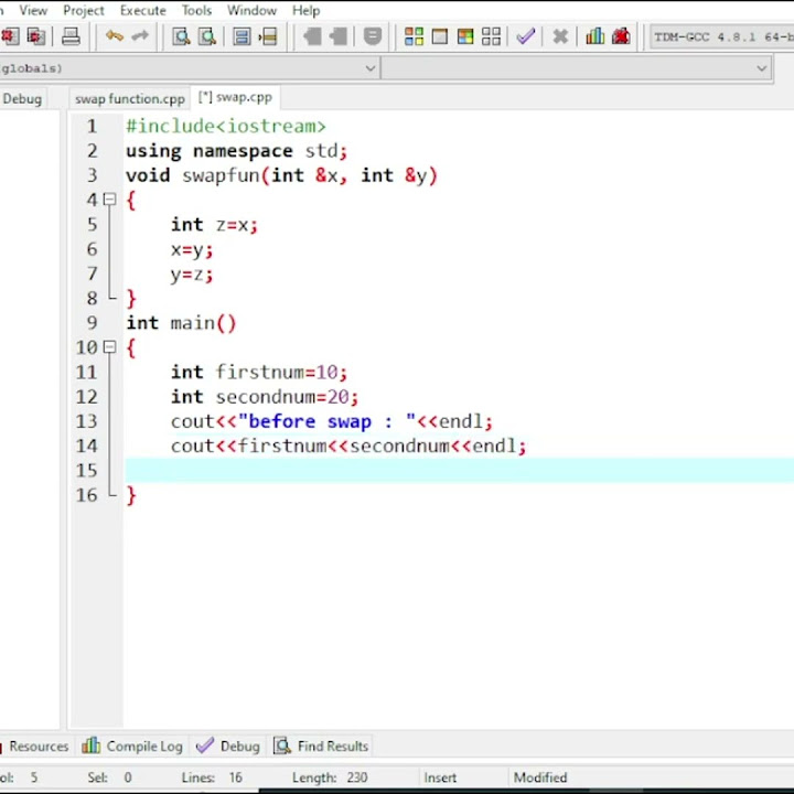 Pass by Reference using function in c++ programming #coding - YouTube