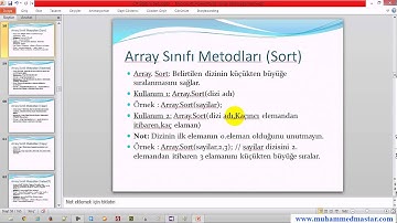 55 Array Sınıfı Metodları Sort Reverse