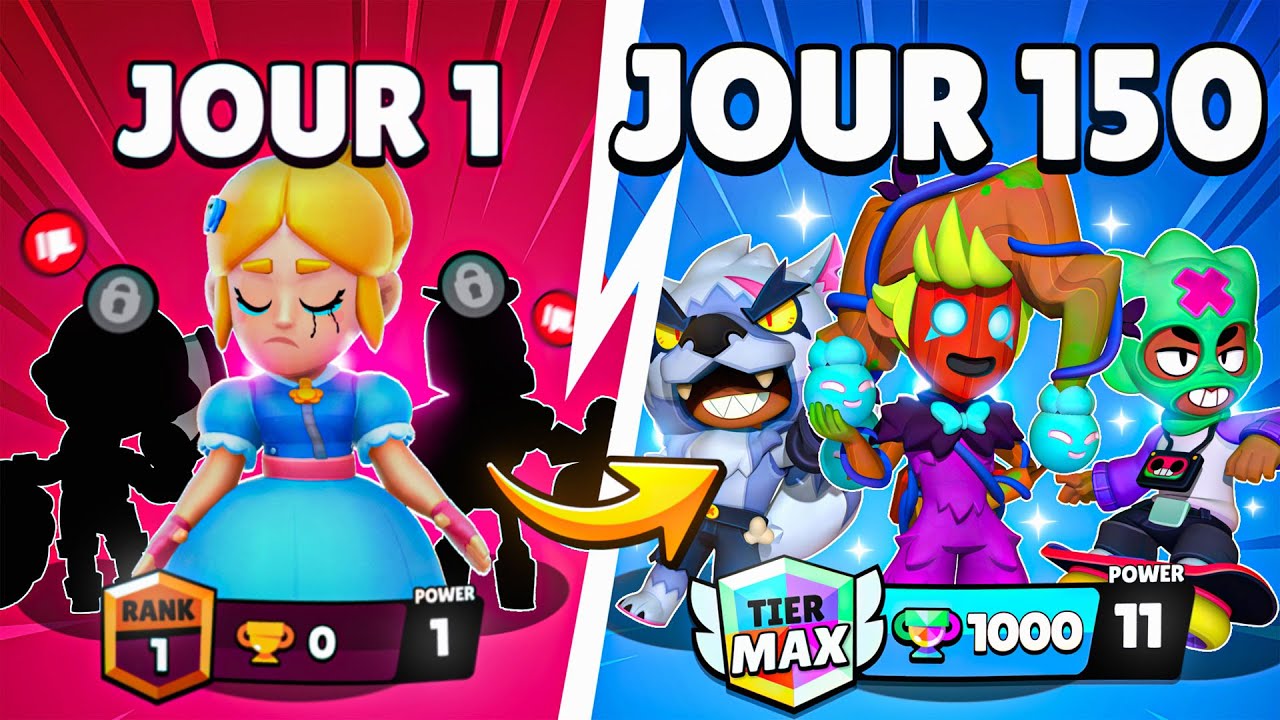 j'ai JOUÉ 150 JOURS sur un COMPTE F2P Brawl Stars ! (Avec des petites surprises)