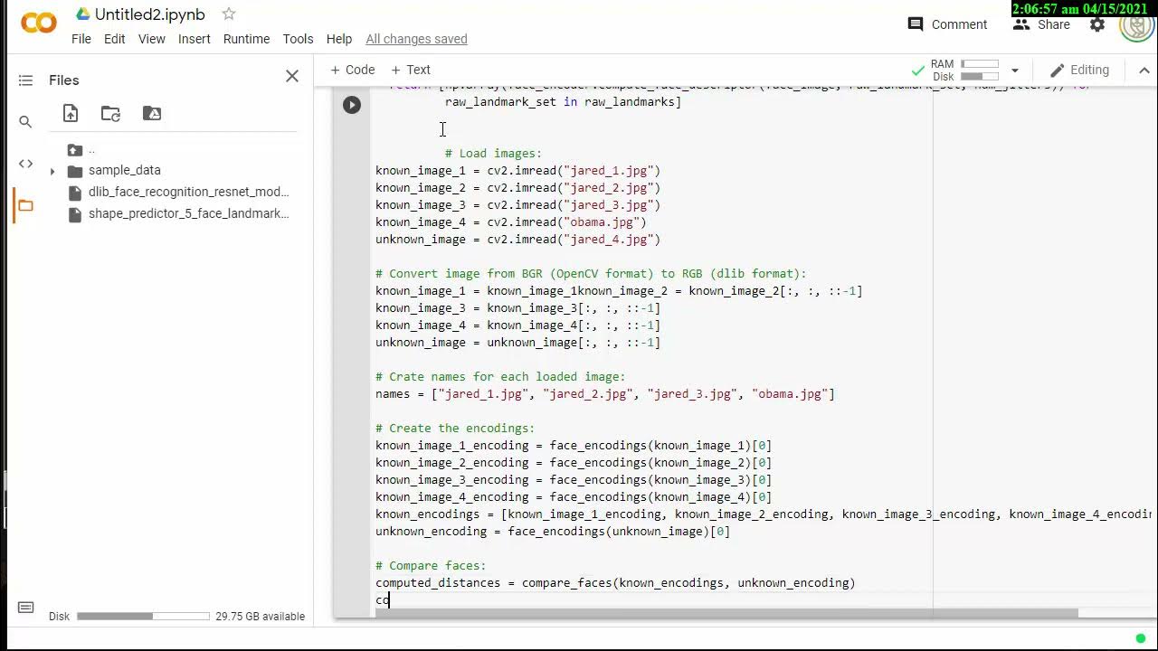【PYTHON OPENCV】dlib library to calculate face recognition compare the ...