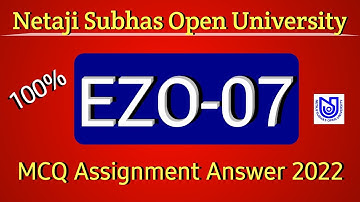 EZO 7 Assignment Exam Answer 2022 | NSOU EZO 7