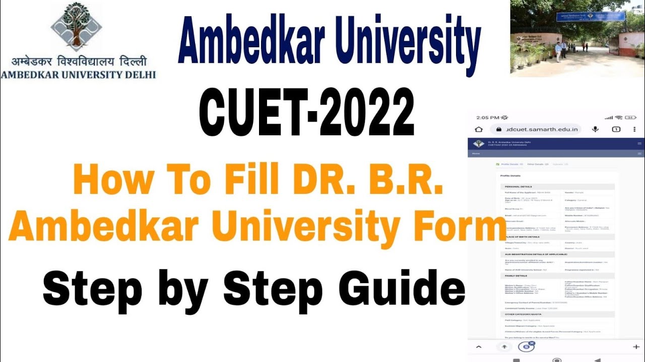 How To Fill Dr. B.R Ambedkar University Registration Form 2022 Admission form 2022 CUET