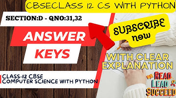 CBSE Class 12 Computer Science Answer Key 2024| Question Paper Analysis| CS Solutions All Sets|SEC-D