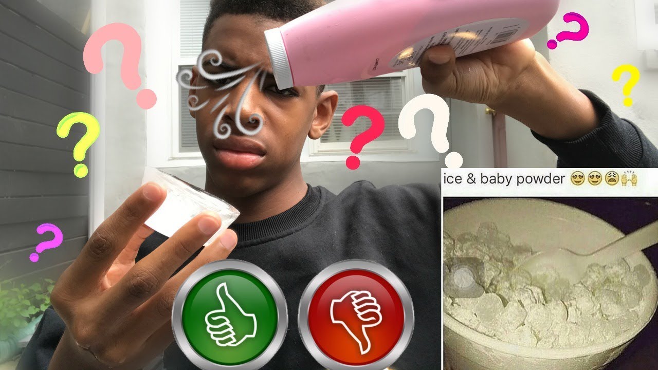 TRYING BABY POWDER AND ICE!?! YouTube