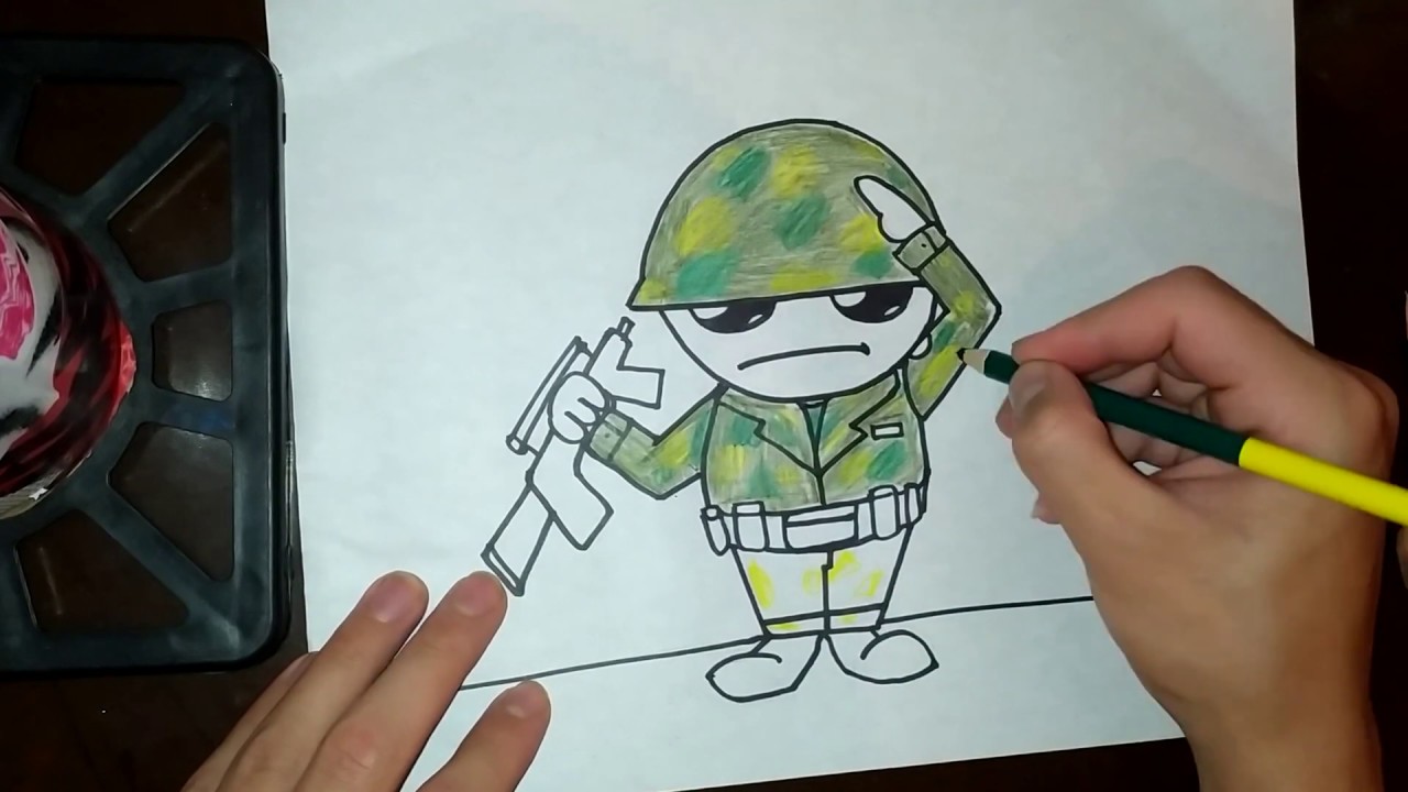 Como Dibujar Un Soldado De Guerra How To Draw A Soldier Of War Youtube