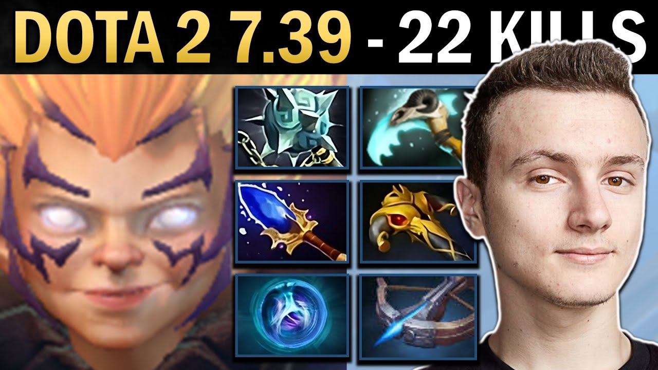 Invoker Gameplay Miracle with 22 Kills and Crossbow - Dota 2 7.39 - YouTube