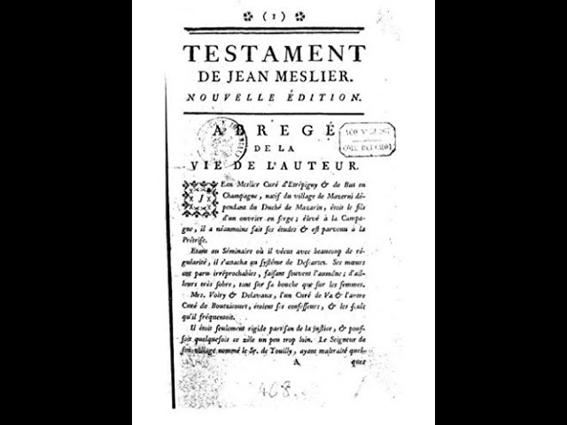 Testament: Memoir of the Thoughts and Sentiments of Jean Meslier by Jean  Meslier on Chamblin Bookmine