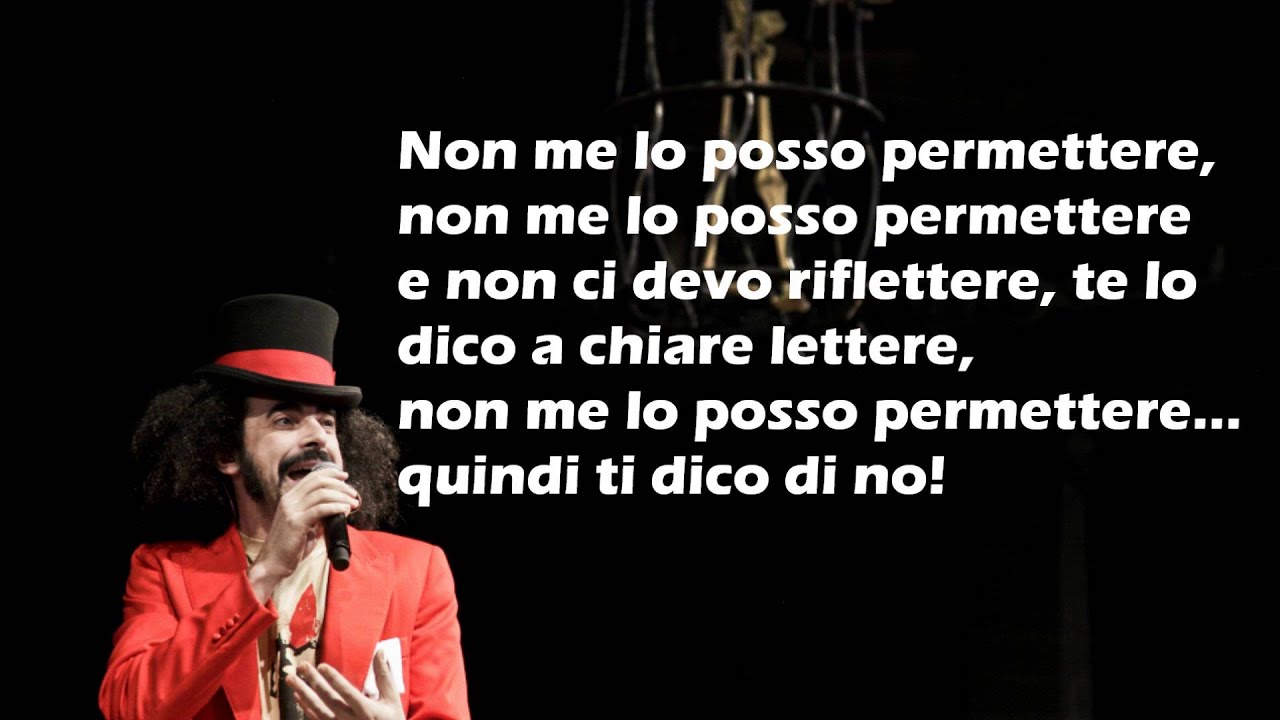 CAPAREZZA NON ME LO POSSO PERMETTERE TESTO (lyrics) YouTube CAPAREZZA NON ME LO POSSO PERMETTERE TESTO (lyrics) YouTube
