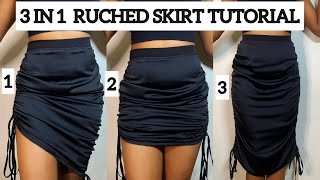 3 In 1 Ruched Skirt Cutting And Sewing Tutorial Viral Video