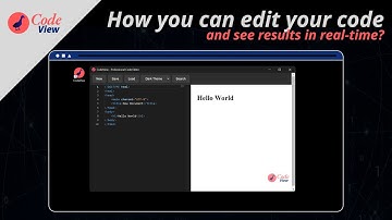 How you can edit your code and see results in real-time? CodeView is the best tool for that!