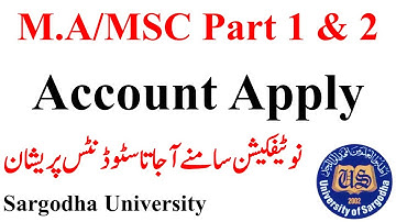 MA MSc Part 1 & 2 Annual 2022 Students Online Admission Apply Account Problem Notification UOS MA