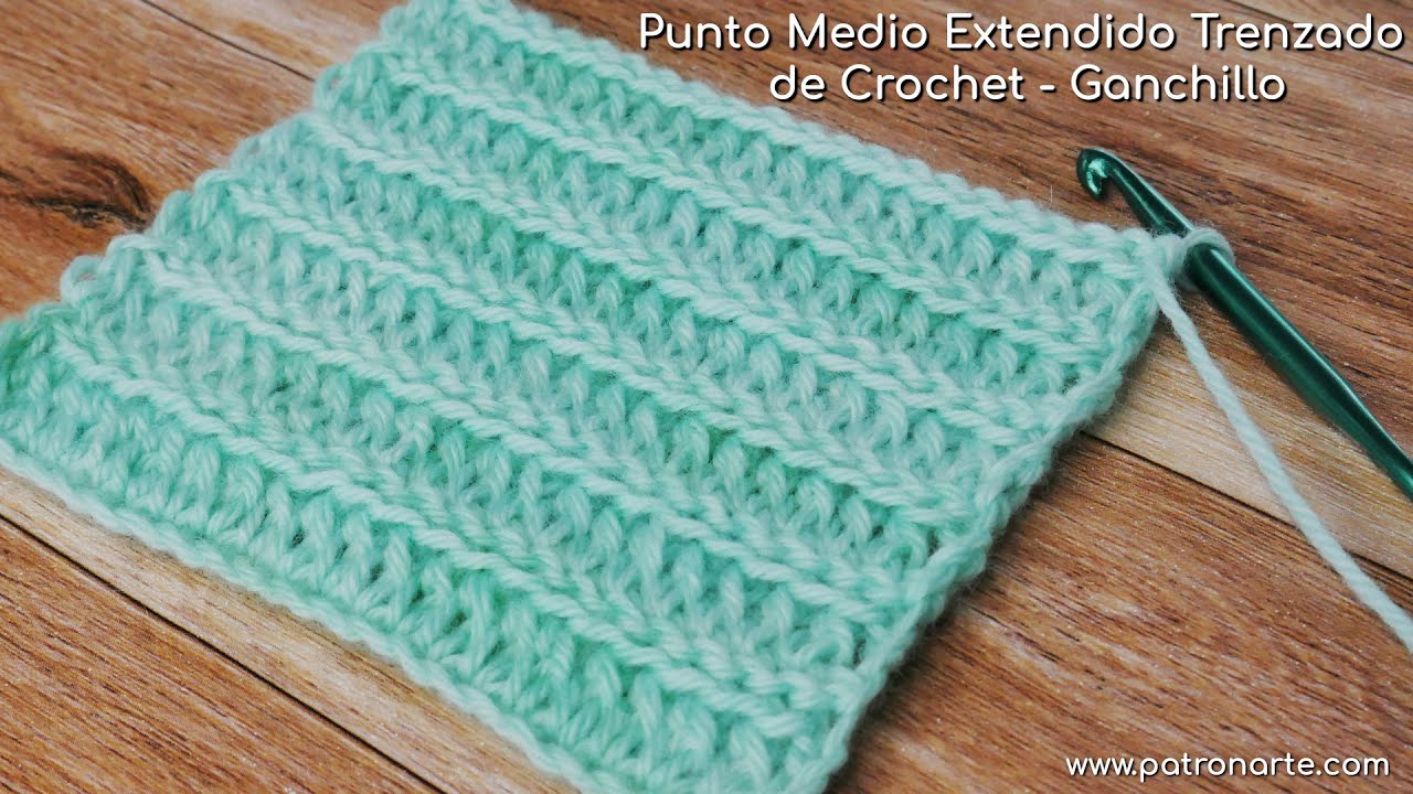 Punto Medio Extendido Trenzado de Crochet - Ganchillo | Crochet Paso a Paso