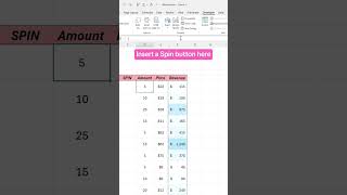 How to create a dynamic spin button in Excel! #excel #vba #spreadsheets